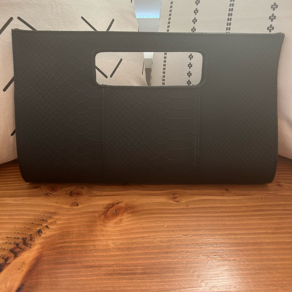 Black Snakeskin Clutch